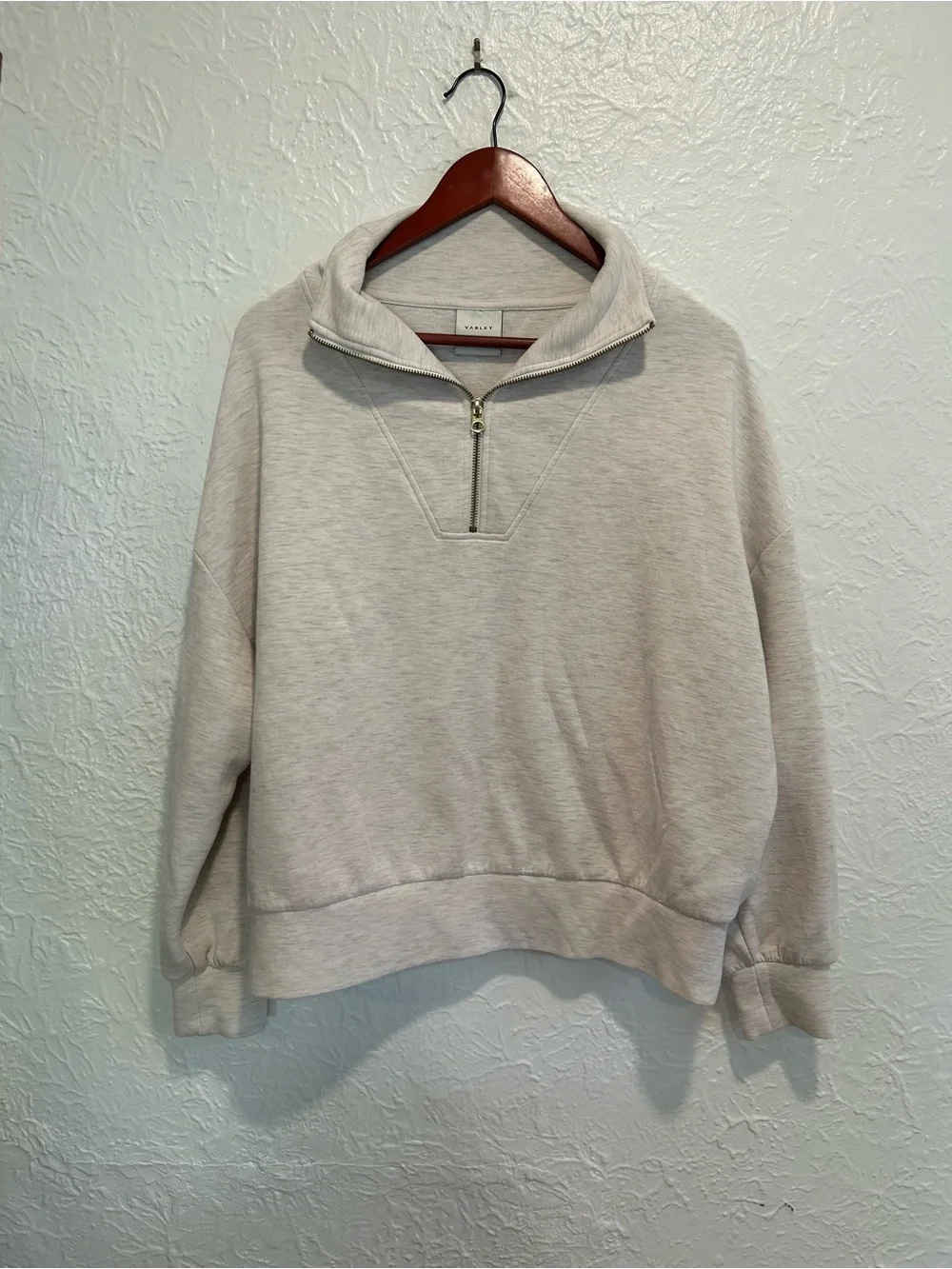 Varley Cream Quarter-Zip Sweater